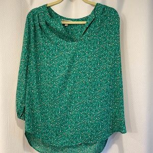 Pleione Green Floral Blouse